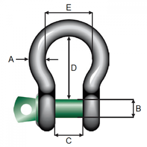 Shackles Green Pin Bow Screw Pin Specs